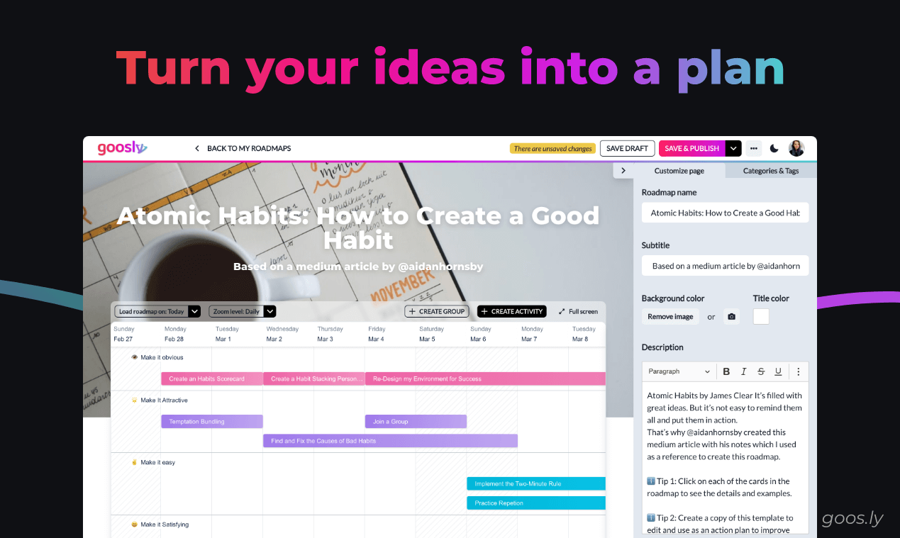 Free Goosly platform for Product Launch Planning